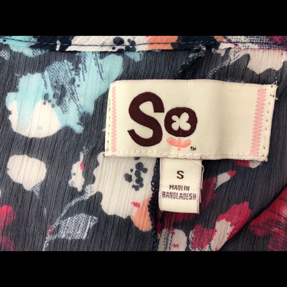 SO sheer multicolor floral tank top S - Picture 3 of 5